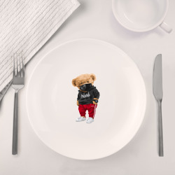 Набор: тарелка + кружка Крутой медвежонок в спортивках - фото 2