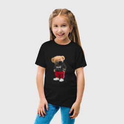 Детская футболка хлопок Крутой медвежонок в спортивках - фото 2