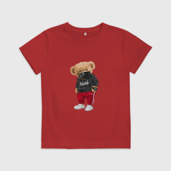Детская футболка хлопок Крутой медвежонок в спортивках
