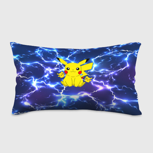 Подушка 3D антистресс Пикачу на фоне молний Pikachu flash