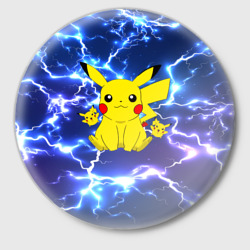 Значок Пикачу на фоне молний Pikachu flash