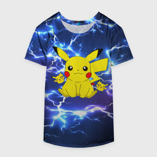 Накидка на куртку 3D Пикачу на фоне молний Pikachu flash, цвет 3D печать - фото 4