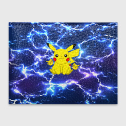Обложка для студенческого билета Пикачу на фоне молний Pikachu flash