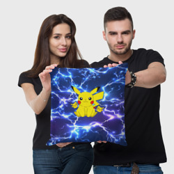 Подушка 3D Пикачу на фоне молний Pikachu flash - фото 2