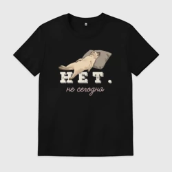 Мужская футболка хлопок Котик: нет, не сегодня