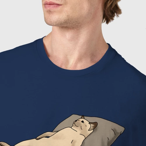 Мужская футболка хлопок с принтом Котик: нет, не сегодня, фото #4