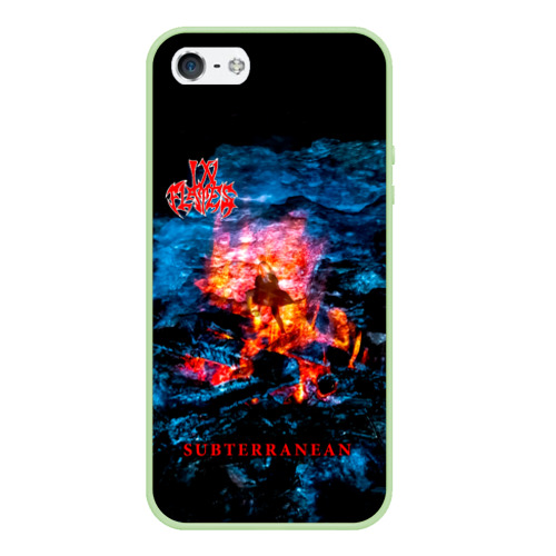 Чехол для iPhone 5/5S матовый Subterranean - In Flames, цвет салатовый