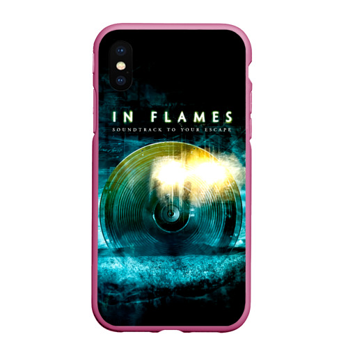 Чехол для iPhone XS Max матовый Soundtrack to Your Escape - In Flames, цвет малиновый