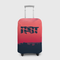 Чехол для чемодана 3D ГРОТ лого на фоне заката