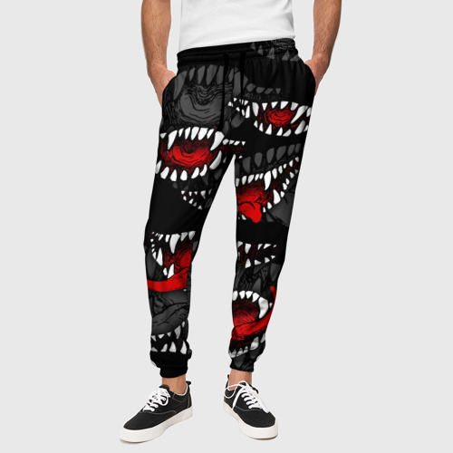 Мужские брюки 3D с принтом Атака вампиров, вид сбоку #3