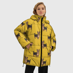 Женская зимняя куртка Oversize Йоркширский терьер паттерн - фото 2
