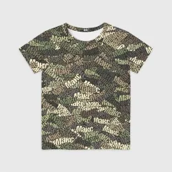 Детская футболка 3D Именной камуфляж Макс