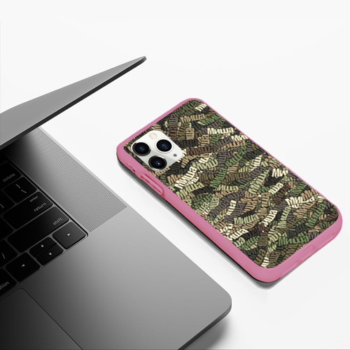Чехол для iPhone 11 Pro Max матовый с принтом Именной камуфляж Миша, фото #5