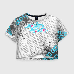 Женская футболка Crop-top 3D Игра в кальмара Неон