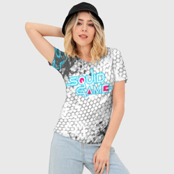 Женская футболка 3D Slim Игра в кальмара Неон - фото 2