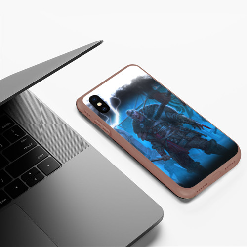 Чехол для iPhone XS Max матовый Assassin`s Creed Valhalla Валхалла, цвет коричневый - фото 5