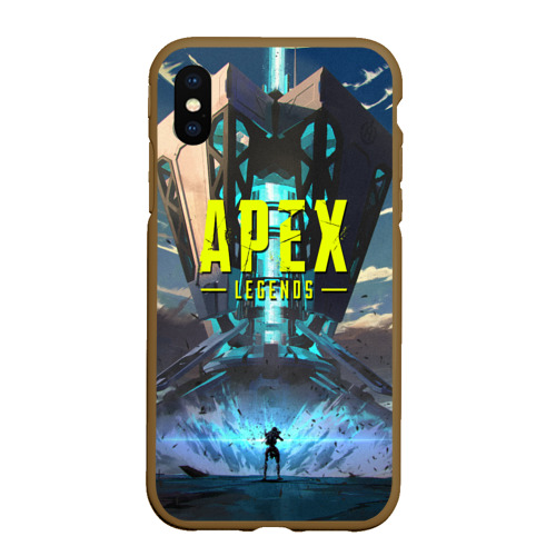 Чехол для iPhone XS Max матовый Apex Legends boom, цвет коричневый