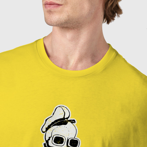 Мужская футболка хлопок Скелет скипер, цвет желтый - фото 6