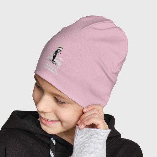 Детская шапка демисезонная Скелет скипер, цвет светло-розовый - фото 4
