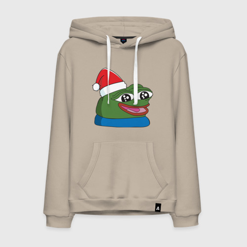 Мужская толстовка хлопок Pepe happy, Пепе хеппи happy new year, цвет миндальный