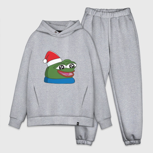 Мужской костюм oversize хлопок Pepe happy, Пепе хеппи happy new year, цвет меланж