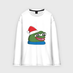 Мужской лонгслив oversize хлопок Pepe happy, Пепе хеппи happy new year