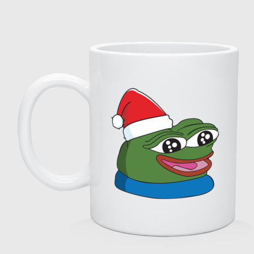 Кружка керамическая Pepe happy, Пепе хеппи happy new year, цвет белый