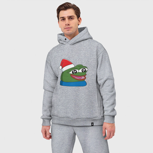 Мужской костюм oversize хлопок Pepe happy, Пепе хеппи happy new year, цвет меланж - фото 3