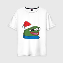 Женская футболка хлопок Oversize Pepe happy, Пепе хеппи happy new year