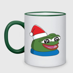 Pepe happy, Пепе хеппи happy new year – Кружка двухцветная с принтом купить