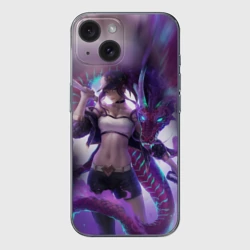 Чехол для iPhone 15 силиконовый с защитой камеры League of Legends Akali лига Легенд Акали