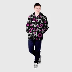 Мужская куртка 3D Игра в кальмара лого узор - фото 2