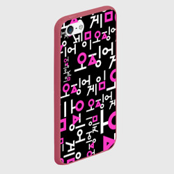 Чехол для iPhone 5/5S матовый Игра в кальмара лого узор - фото 2