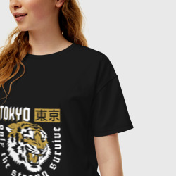 Женская футболка хлопок Oversize Tiger - Japan - фото 2