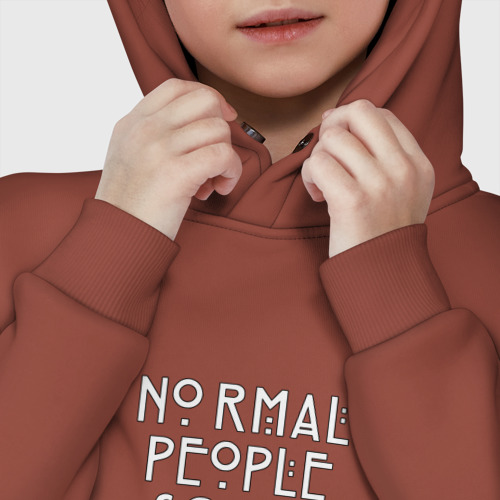 Детское худи Oversize хлопок Normal people scare me аиу, цвет кирпичный - фото 7