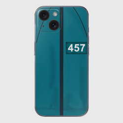 Чехол для iPhone 15 силиконовый с защитой камеры Форма игрока Игра в кальмара