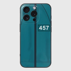 Чехол для iPhone 16 Pro силиконовый с защитой камеры Форма игрока Игра в кальмара