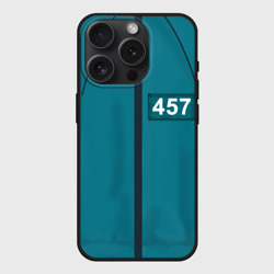 Чехол силиконовый для Apple iPhone 15 Pro матовый Форма игрока Игра в кальмара