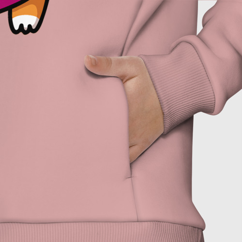 Детское худи Oversize хлопок Милый тигренок с сердечком, цвет пыльно-розовый - фото 8