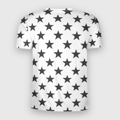 Мужская футболка 3D Slim звездный фон белый, цвет 3D печать - фото 2