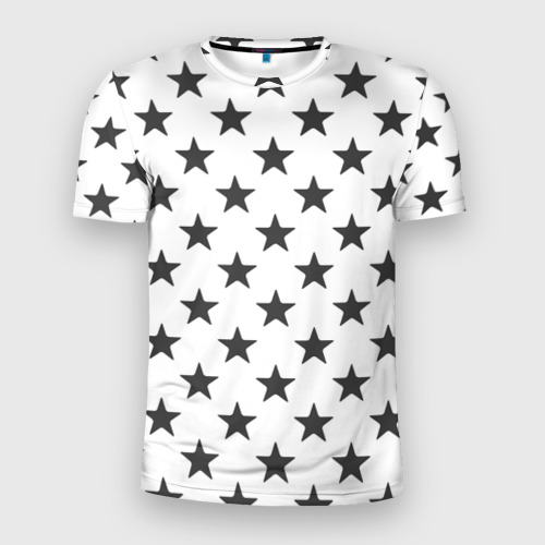 Мужская футболка 3D Slim звездный фон белый, цвет 3D печать