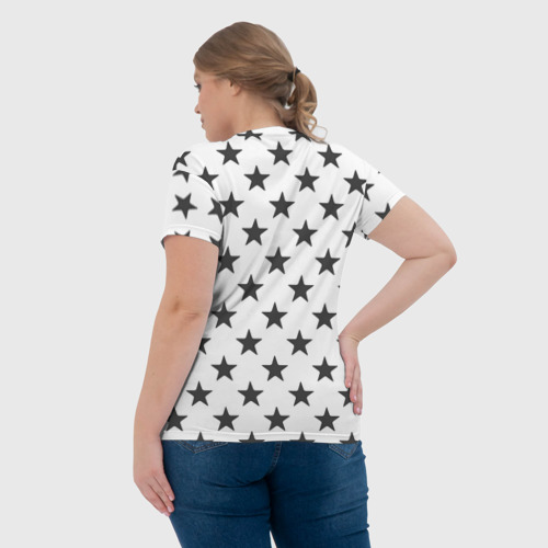 Женская футболка 3D звездный фон белый, цвет 3D печать - фото 7