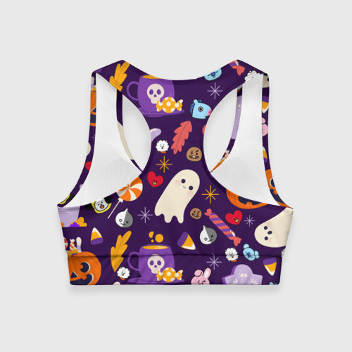 Женский спортивный топ 3D Halloween BTS BT21 pattern БТ21 БТС хеллоуин, цвет 3D печать - фото 2