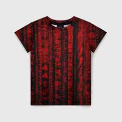 Детская футболка 3D Красная матрица