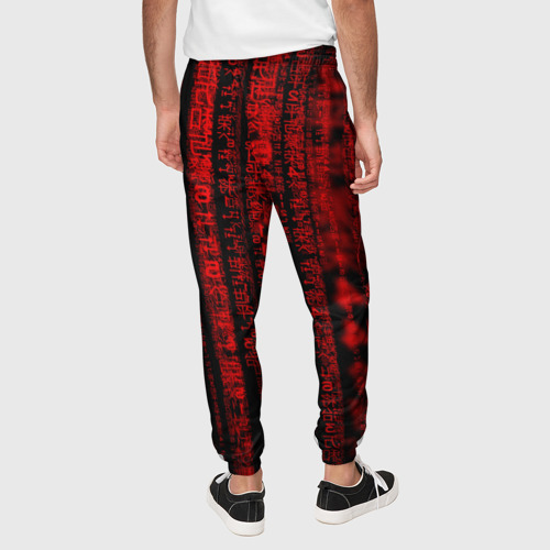 Мужские брюки 3D Красная матрица, цвет 3D печать - фото 5