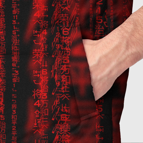 Мужской жилет утепленный 3D Красная матрица, цвет черный - фото 6