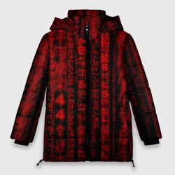 Женская зимняя куртка Oversize Красная матрица