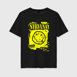 Женская футболка хлопок Oversize Smells Like Teen Spirit, Nirvana