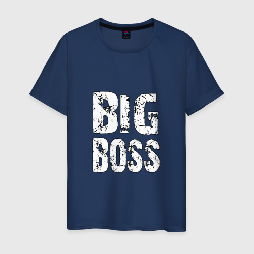 Мужская футболка хлопок   BIG BOSS, цвет темно-синий