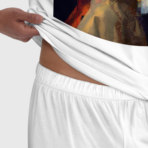 Мужская пижама хлопок Ян Вермеер, Девушка с жемчужной сережкой, цвет белый - фото 6